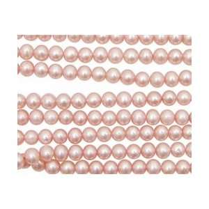  Angel Skin Pink Semi Round 4.5 5mm Beads Arts, Crafts 