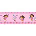 Brewster 147B02146 Dora Stars Pink Wall Border, Nickelodeon