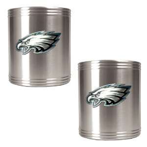   Eagles NFL 2pc Stainless Steel Can Holder Set  Primary Logo Sports