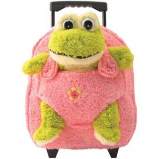 Girls Diva Backpack on Wheels With Frog Stuffie  