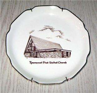 OLD COMMEMORATIVE PLATE ROSEMOUNT FIRST UNITED CHURCH  