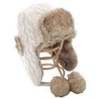Nirvanna Designs CH508 Cable Knit Russian Hat with Fleece   Light Grey