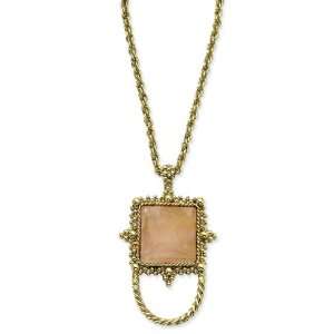    Gold tone Rose Quartz Eyewear 30in Necklace/Mixed Metal: Jewelry