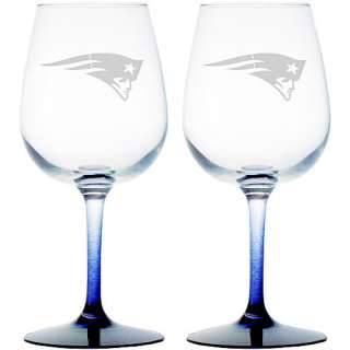   New England Patriots 12oz. Clear Wine Glasses  Set of 2   NFLShop
