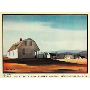  1936 Print Tygart Valley Mining Jansen Landscape Scene 