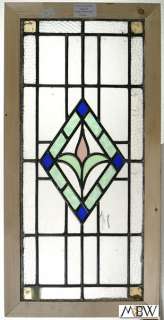 Large Antique English Lead Glazed Stained Glass Window  