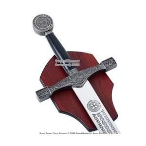 Excalibur Medieval Crusader Sword With Plaque  Sports 