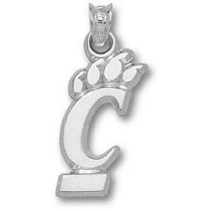  Cincinnati Bearcats 3/4 Sterling Silver C Paw Pendant 