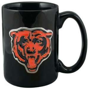 Chicago Bears 15 Ounce Black Ceramic Mug: Sports 