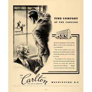 1936 Ad Carlton Hotel Air conditioning Washington D.C.   Original 