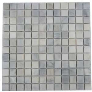 1x1 White Carrara Marble Polished Mosaic Tiles for Backsplash, Shower 