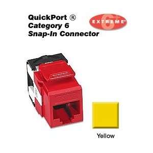  Cat6 RJ45 QuickPort Jack, Yellow, 25 Pack 61110 BY6