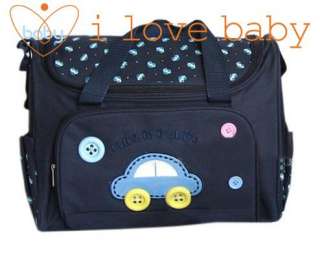 Dark Blue Car Baby Diaper Nappy Changing Bags 4Pcs  