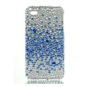  iPhone 4 Full Diamond Graphic Case   Splash Blue Cell 