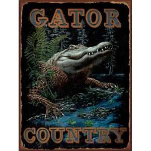  Gator Country Metal Sign: Home & Kitchen