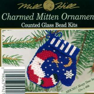 Sleepy Time Santa Christmas Bead Kit Mill Hill 2004 Mitten Ornaments 