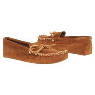 Mens Minnetonka Moccasin Leather Laced Softsole Brown Suede Shoes 