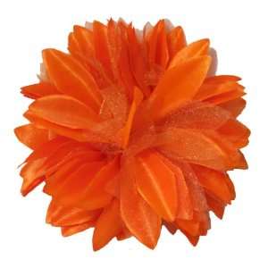   NEW Satin and Sheer Orange Dahlia Flower Hair Clip, Limited.: Beauty