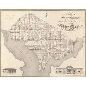  Antique Map of Washington, DC (1818) by Robert King 