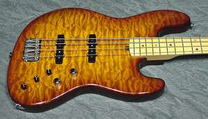 Suhr Classic J Bass Trans Amber Burst, Ash, Quilt Maple, Maple/Maple 