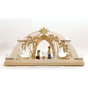  German Double Arch Candle Stand with Nativity Scene