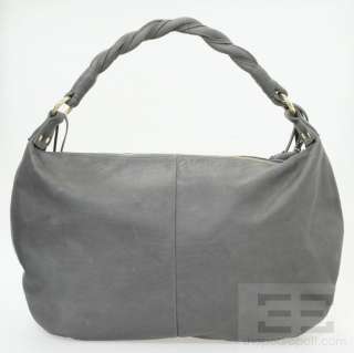 Zina Eva Grey Deerskin Leather Lydia Hobo Bag NEW  