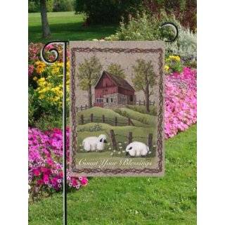 Count Your Blessings Sheep Barn Garden Flag