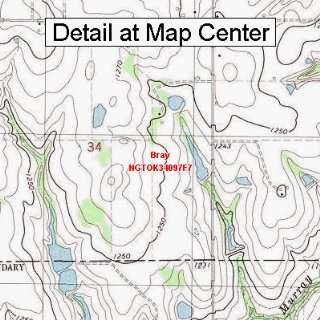  USGS Topographic Quadrangle Map   Bray, Oklahoma (Folded 
