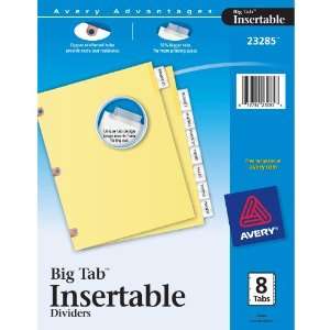  Avery WorkSaver Big Tab Insertable Dividers, 8 Tabs, 1 Set 