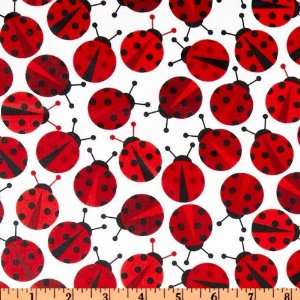   Cotton Lady Bugs Ruby Fabric By The Yard Arts, Crafts & Sewing