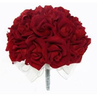 Red Silk Rose Hand Tie (3 Dozen Roses)   Wedding Bouquet