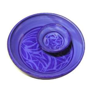  Blue Celtic Chip & Dip Platter by Moonfire Pottery 