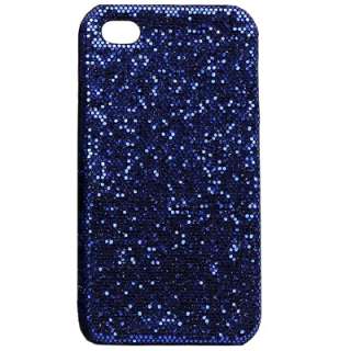    Navy Blue Glitter iPhone 4 4G Snap On Hard Protective Bling Case