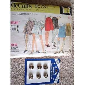   VINTAGE MCCALLS SEWING PATTERN #9578 1968 WITH BRASS BUTTONS   SEE