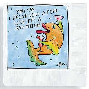  Cape Shore Drink Like A Fish Paper Napkin Kitchen 