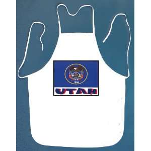  Utah Souvenir Flag BBQ Barbeque Apron with 2 Pockets White 