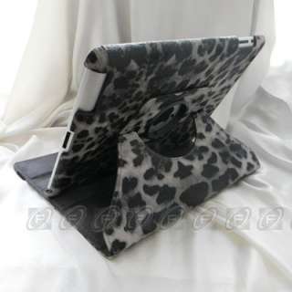 iPad 2 Smart Cover Magnetic Leather Rotating Case 360 Degree Stand 