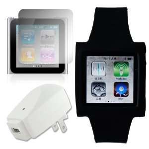  Skque Black Watchband Case + LCD Clear Screen Protector 