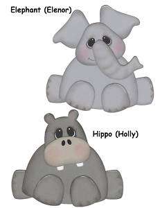 Elephant Hippo 3D Paper Piecing Cards Scrapbooking  