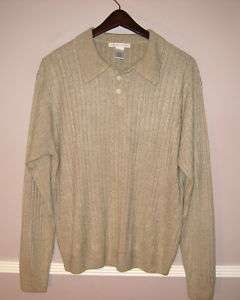 Mens GEOFFREY BEENE Tan Polo Sweater Size XL  
