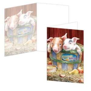  ECOeverywhere Pigs in a Blanket Boxed Card Set, 12 Cards 
