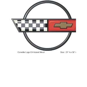   the Kids Out Corvette Logo C4 Accent Mural WK9683M: Home Improvement
