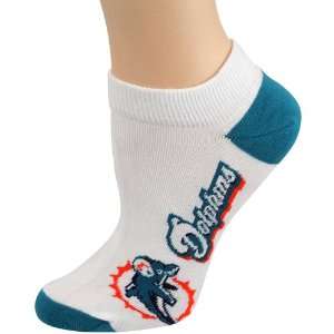 Miami Dolphins Womens Team Logo Ankle Socks   White  