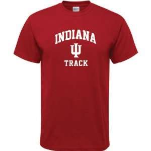  Indiana Hoosiers Cardinal Red Track Arch T Shirt: Sports 