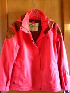 Womens POWDERHORN Waterproof Ski Jacket Size 12 14 Large Leather 
