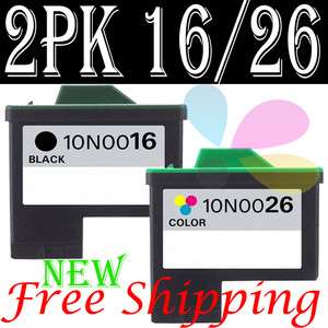 PK Ink Cartridge Lexmark 16 26 17 27 10N0016 10N0026 00734646957212 