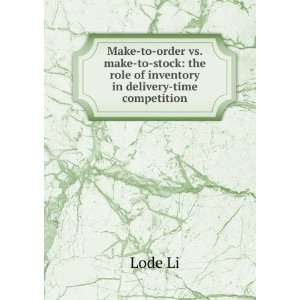    the role of inventory in delivery time competition Lode Li Books
