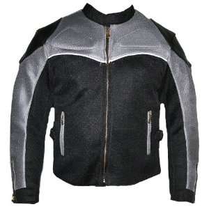  MOTORCYCLE SCOOTER MESH LEATHER ARMOR JACKET GRAY 48 Automotive