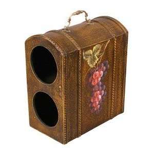  Wooden Hand Made & Hand Painted Wine Gift Box, Holds Two 