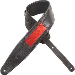 Levys Leathers PM44WTES XL RED Leather Guitar Strap 